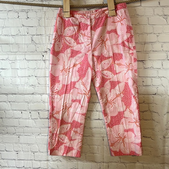 100% cotton size 10 Lilly Pulitzer lined slacks Pink pattern Excellent condition - Picture 1 of 5